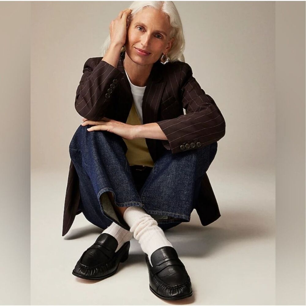 J. Crew Maison Ruched Loafers Black Size 9.5